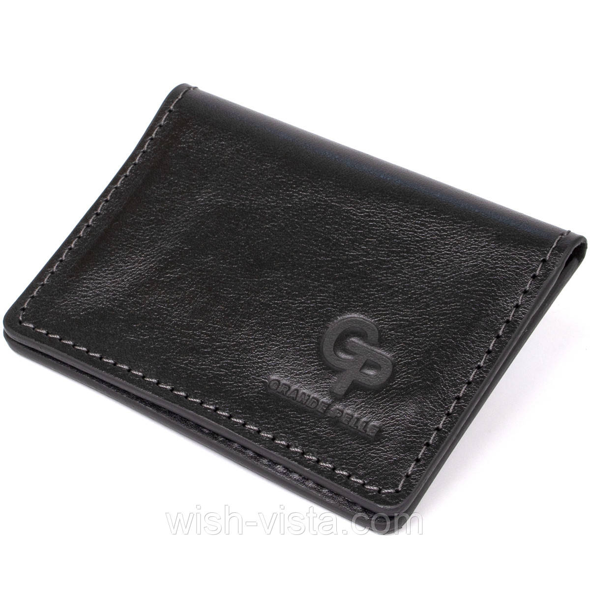 Шкіряна візитниця GRANDE PELLE 11487 Чорний, фото 1