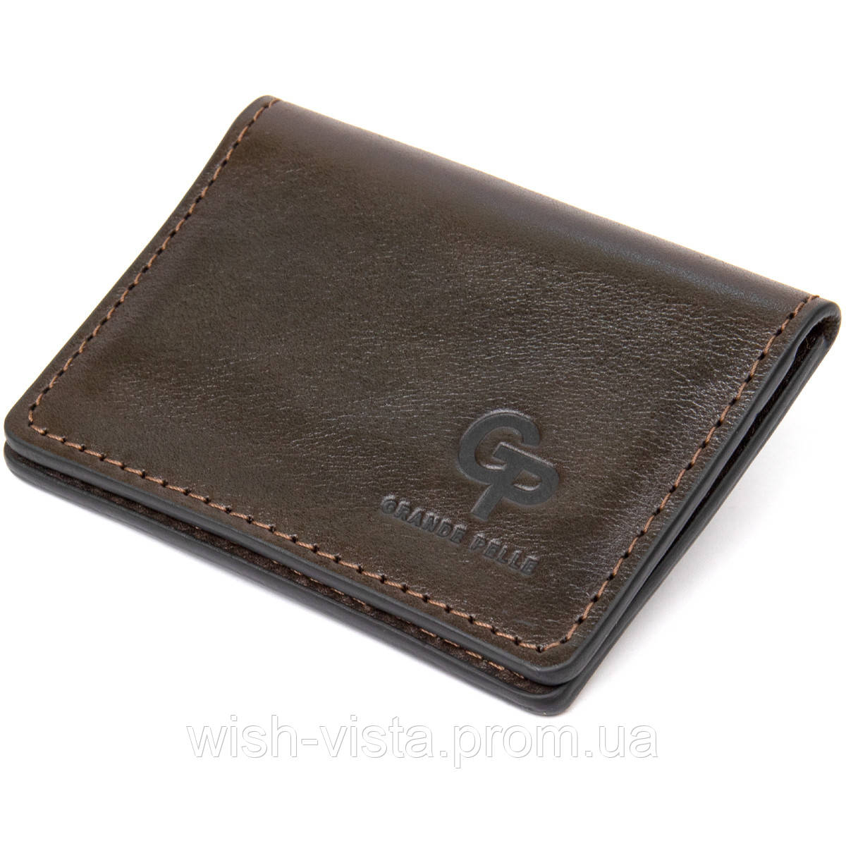 Шкіряна візитниця GRANDE PELLE 11488 Коричневий, фото 1