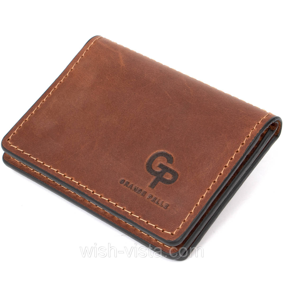 Шкіряна візитниця GRANDE PELLE 11489 Коричневий, фото 1