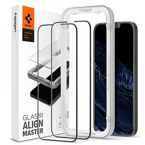 Захисне скло Spigen Glas.tR Align Master Full Cover 2-Pack для iPhone 13 Pro Max / 14 Plus Black (AGL03377)