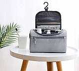 Дорожня косметичка несесер з гачком для підвішування Edibazzar Сірий (3064100539713), фото 4