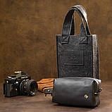 Шкіряна косметичка для чоловіків GRANDE PELLE 11507 Чорний, фото 7