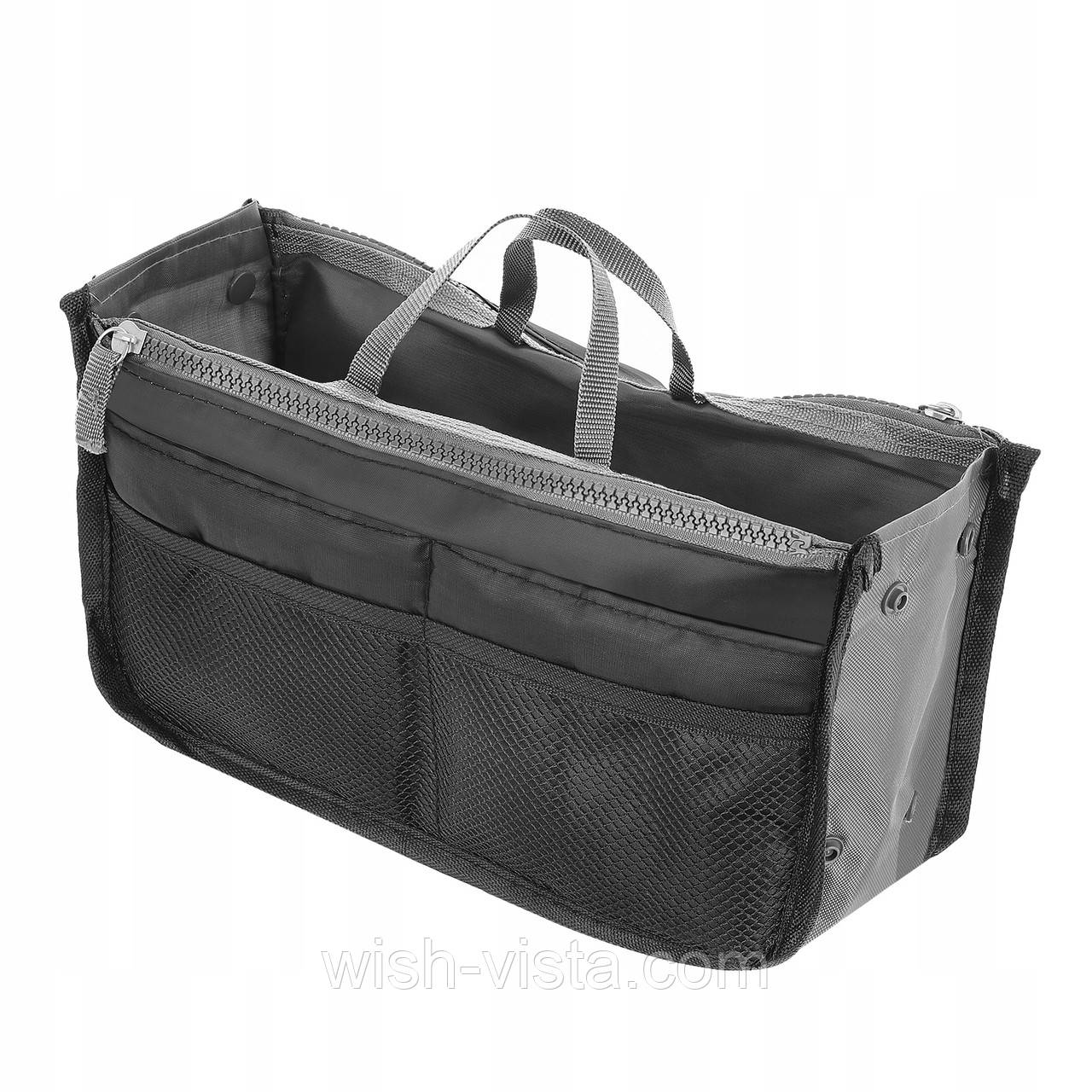 Дорожня косметичка несесер Satis Чорний із сірим (02712 black), фото 1