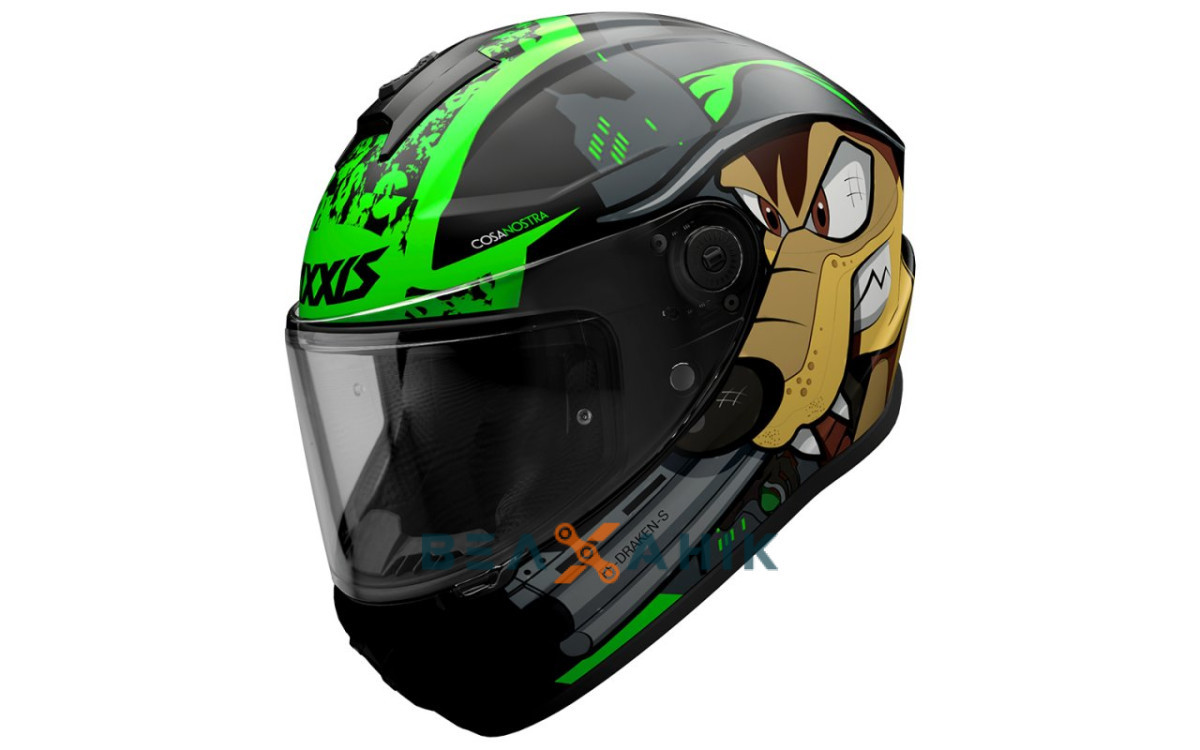 Шолом (інтеграл) AXXIS DRAKEN Cosa Nostra B6 Gloss Green [L]