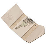 Шкіряна ключниця GRANDE PELLE 11523 Бежевий, фото 4