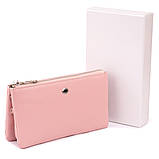 Місткий клатч на два відділення жіночий ST Leather 19250 Рожевий 19,2х10х2, фото 5