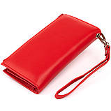 Оригінальний гаманець шкіряний на хлястику з кнопкою ST Leather 19281 Червоний 19х9х1,7 см, фото 2