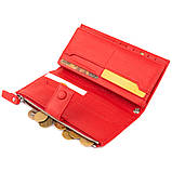 Оригінальний гаманець шкіряний на хлястику з кнопкою ST Leather 19281 Червоний 19х9х1,7 см, фото 4