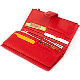 Оригінальний гаманець шкіряний на хлястику з кнопкою ST Leather 19281 Червоний 19х9х1,7 см, фото 5