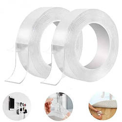 Набір 2шт Двостороння клейка стрічка для кріплення 5м, Ivy Grip Tape / Багаторазова гелева стрічка-скотч