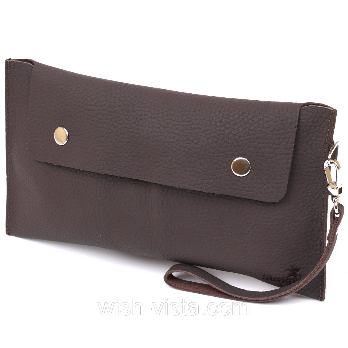 Шкіряна матова тревел-косметичка Shvigel 16418 Коричневий, фото 1