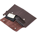 Шкіряна матова тревел-косметичка Shvigel 16418 Коричневий, фото 3