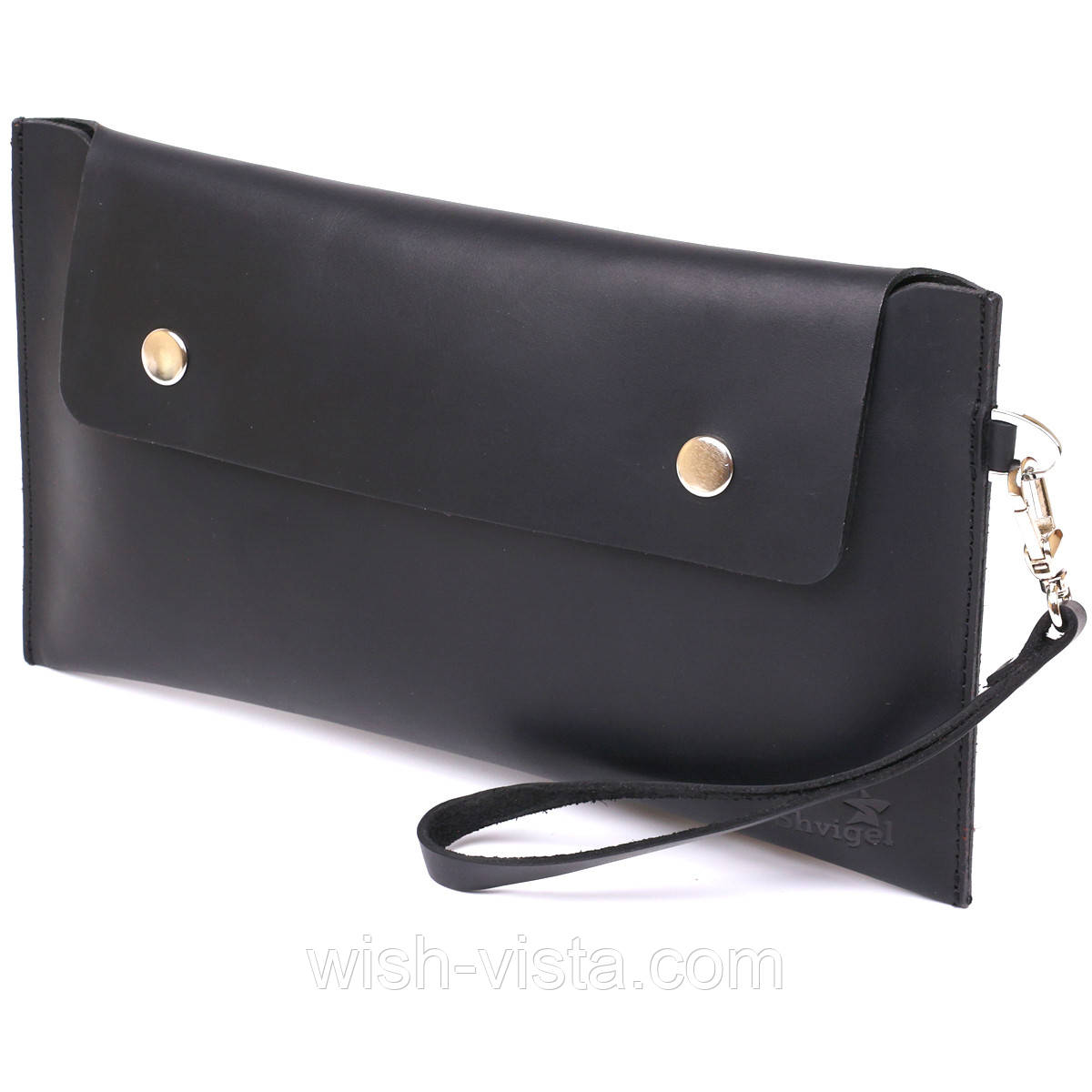 Шкіряна матова тревел-косметичка унісекс Shvigel 16426 Чорний, фото 1