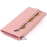 Горизонтальний тонкий гаманець зі шкіри жіночий ST Leather 19325 Рожевий 19х9,5х2,5 см, фото 4