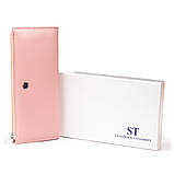 Горизонтальний тонкий гаманець зі шкіри жіночий ST Leather 19325 Рожевий 19х9,5х2,5 см, фото 6