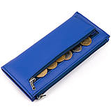 Горизонтальний тонкий гаманець зі шкіри ST Leather 19329 Синій 19х9,5х2,5 см, фото 5