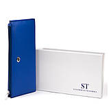 Горизонтальний тонкий гаманець зі шкіри ST Leather 19329 Синій 19х9,5х2,5 см, фото 7