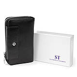Гаманець зі шкіри на клямці ST Leather369 Чорний 19х9,5х2,5 см, фото 7
