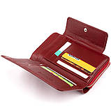 Гаманець зі шкіри на клямці ST Leather 19341 Бордовий 19х9,5х2,5 см, фото 4