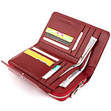 Гаманець зі шкіри на клямці ST Leather 19341 Бордовий 19х9,5х2,5 см, фото 6