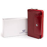 Гаманець зі шкіри на клямці ST Leather 19341 Бордовий 19х9,5х2,5 см, фото 7