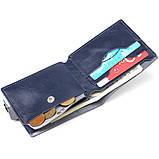 Шкіряне компактне портмоне Shvigel 16444 Синє, фото 5