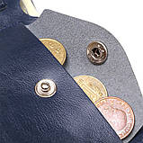 Шкіряне компактне портмоне Shvigel 16444 Синє, фото 6