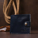 Шкіряне компактне портмоне Shvigel 16444 Синє, фото 7