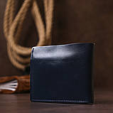 Шкіряне компактне портмоне Shvigel 16444 Синє, фото 8