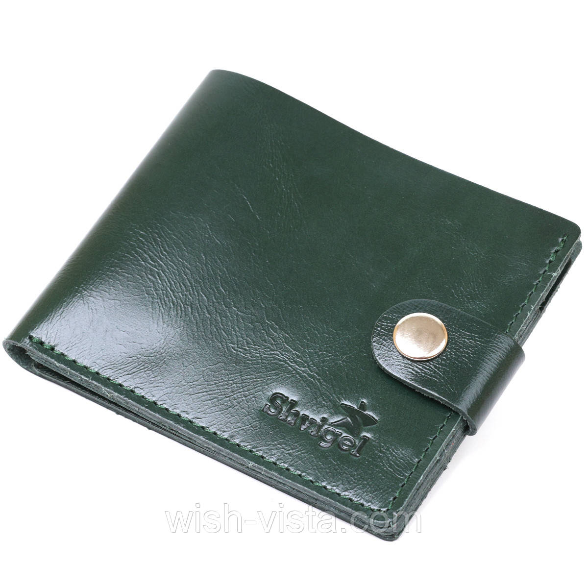 Універсальне шкіряне портмоне Shvigel 16462 Зелений, фото 1