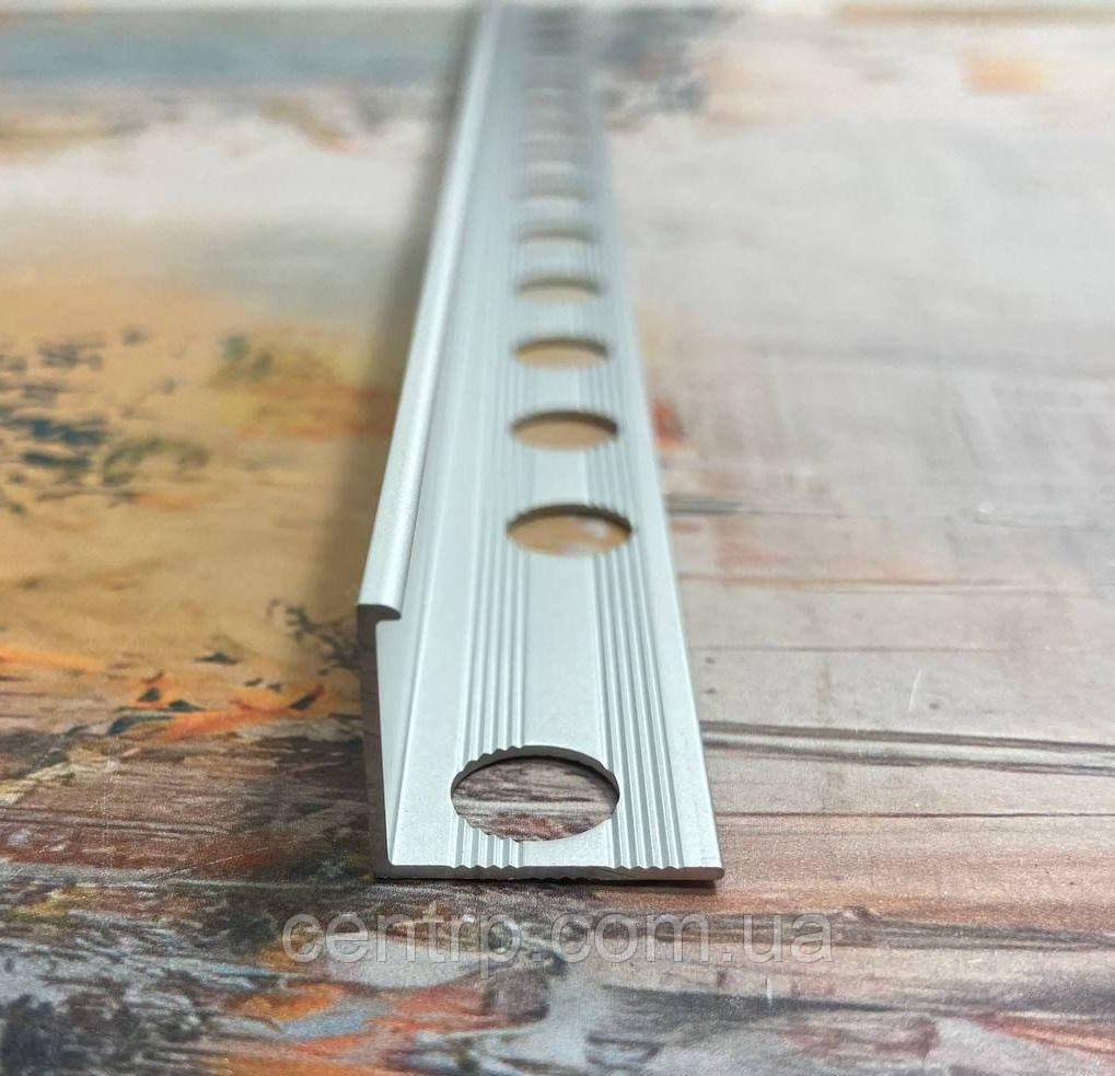 Алюмінієвий Г-подібний профіль для плитки до 13,5 мм АП15 L-2.7 м, фото 1