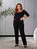 Жіночі брюки чорні великого розміру батал Розміри: 50-52, 54-56, 58-60, 62-64, фото 6