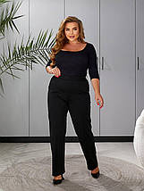 Жіночі брюки чорні великого розміру батал Розміри: 50-52, 54-56, 58-60, 62-64, фото 2