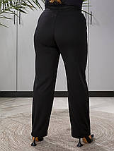Жіночі брюки чорні великого розміру батал Розміри: 50-52, 54-56, 58-60, 62-64, фото 4