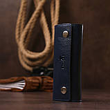 Шкіряна ключниця Shvigel 16533 Синій, фото 7