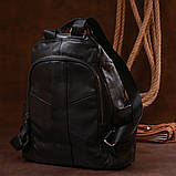 Функціональний шкіряний рюкзак Vintage 20374 Чорний, фото 8