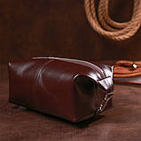 Шкіряна глянсова косметичка Shvigel 16407 Коричневий, фото 6