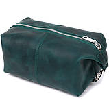 Шкіряна матова косметичка Shvigel 16399 Зелений, фото 2