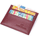 Практичний кард-кейс із натуральної шкіри ST Leather 22446 Бордовий, фото 3