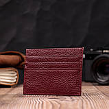 Практичний кард-кейс із натуральної шкіри ST Leather 22446 Бордовий, фото 6
