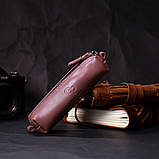 Жіноча шкіряна ключниця GRANDE PELLE 16791 Пудровий, фото 5