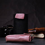 Жіноча шкіряна ключниця GRANDE PELLE 16791 Пудровий, фото 7