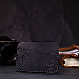 Горизонтальний картхолдер із тримачем для Apple AirTag з натуральної шкіри GRANDE PELLE 11611 Чорний, фото 5