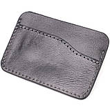 Кардхолдер горизонтального типу з тримачем для Apple AirTag з натуральної шкіри GRANDE PELLE 11613 Чорний, фото 2