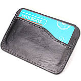 Кардхолдер горизонтального типу з тримачем для Apple AirTag з натуральної шкіри GRANDE PELLE 11613 Чорний, фото 4