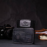 Кардхолдер горизонтального типу з тримачем для Apple AirTag з натуральної шкіри GRANDE PELLE 11613 Чорний, фото 7