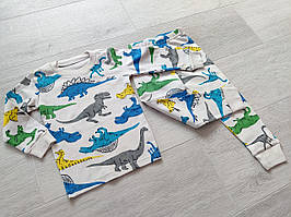 Піжама дитяча на хлопчика 1-5 років, арт. 703 сірі динозаври