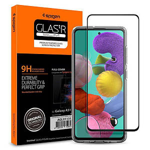 Захисне скло Spigen Glas.tR Slim Full Cover для Samsung Galaxy A51 Black (AGL01131)