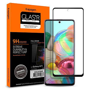 Захисне скло Spigen Glas.tR Slim Full Cover для Samsung Galaxy A71 Black (AGL01049)