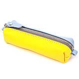 Шкіряна ключниця Серце GRANDE PELLE 16716 Жовто-блакитна, фото 2